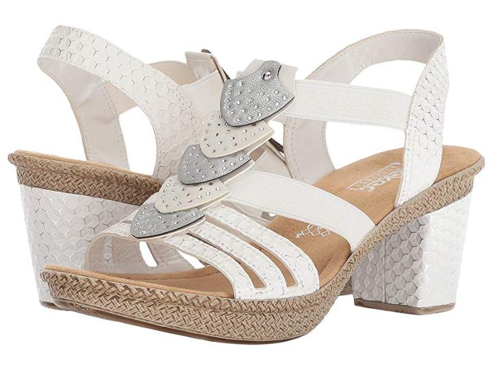 Rieker 66514 Rabea 101 (weiss/silber) Women's Shoes