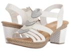 Rieker 66514 Rabea 101 (weiss/silber) Women's Shoes