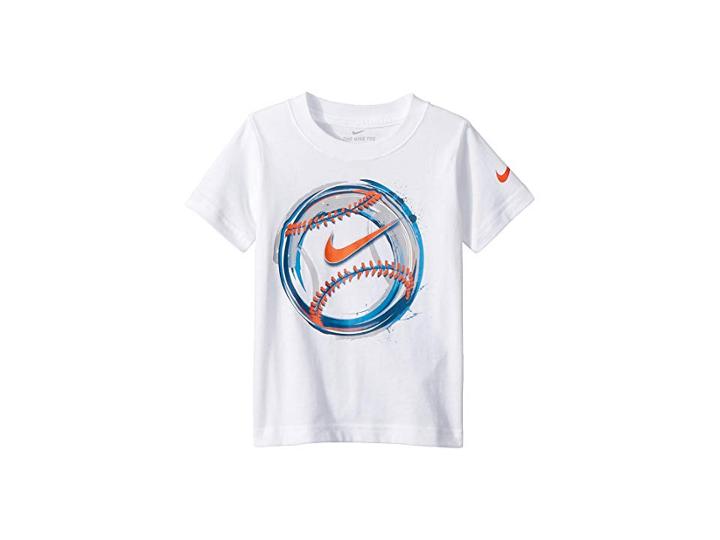 Nike Kids Brush Baseball Cotton Tee (toddler) (white) Boy's T Shirt