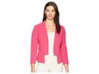 Tahari By Asl Open Crepe Collarless Jacket (fuchsia) Women's Coat