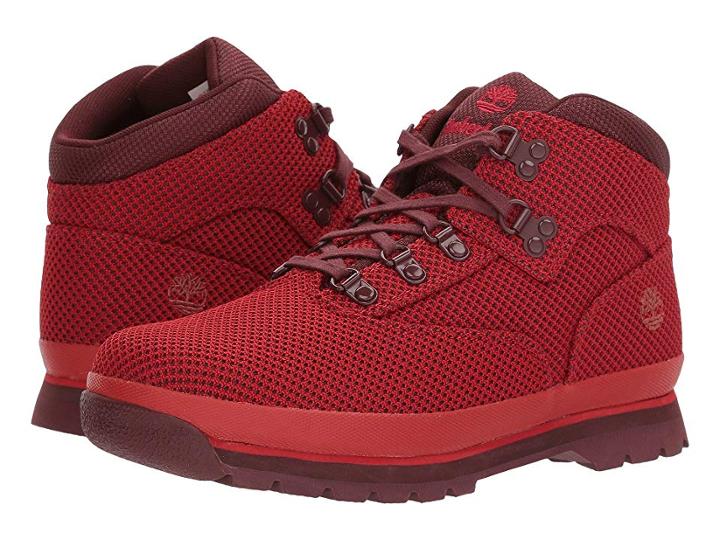 Timberland Kids Fabric Euro Hiker (big Kid) (haute Red) Kids Shoes