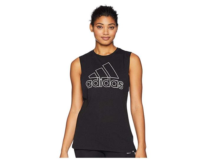 Adidas Badge Of Sport Muscle Tank Top (black/white) Women's Sleeveless