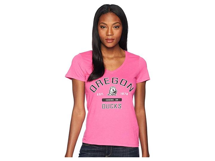 Champion College Oregon Ducks University V-neck Tee (wow Pink) Girl's T Shirt