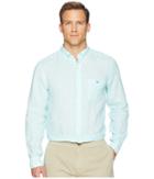 Vineyard Vines Cooper's Town Stripe Classic Linen Tucker Shirt (antigua Green) Men's Clothing