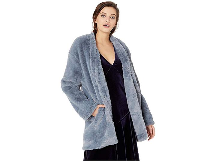 Nevereven Faux Fur Seamed Coat (lone Wolf) Women's Coat