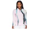 Jamie Sadock Cotton Candy Print Sunsense(r) 1/4 Zip Long Sleeve Top With 50 Uvp (yum Yum Pink) Women's Clothing