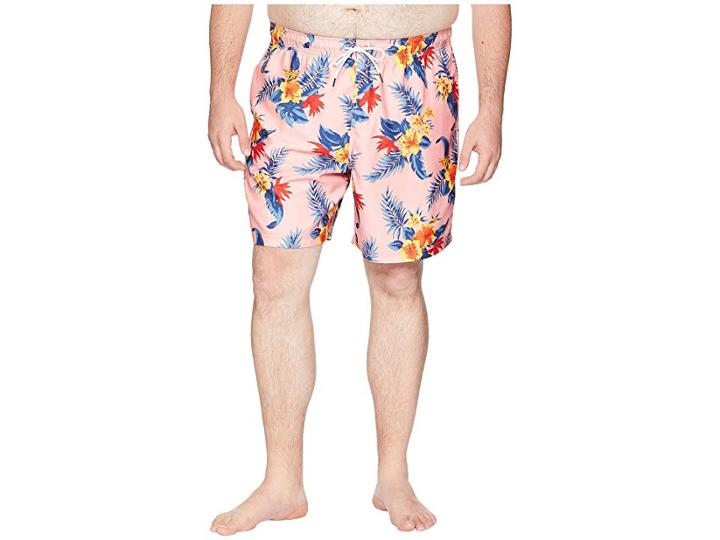 Nautica Big & Tall Big Tall Hibiscus Floral Trunk (coral Sands) Men's Swimwear