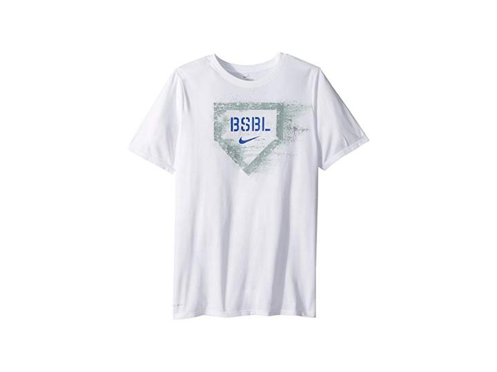 Nike Kids Dry Baseball Training T-shirt (little Kids/big Kids) (white) Boy's T Shirt