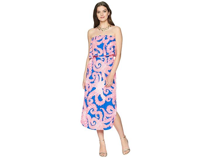 Lilly Pulitzer Meridian Midi Dress (ikat Blue Mocean) Women's Dress