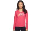 Life Is Good Love Birds Long Sleeve Crusher Vee (pop Pink) Women's Long Sleeve Pullover