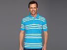U.s. Polo Assn - Striped Polo With Small Pony (teal Blue/white)