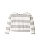 Polo Ralph Lauren Kids Striped Ponte Top (little Kids) (andover Heather/nevis) Girl's Clothing