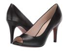 Cole Haan 85 Mm Harlow Open Toe Pump (black Leather) Women's Shoes