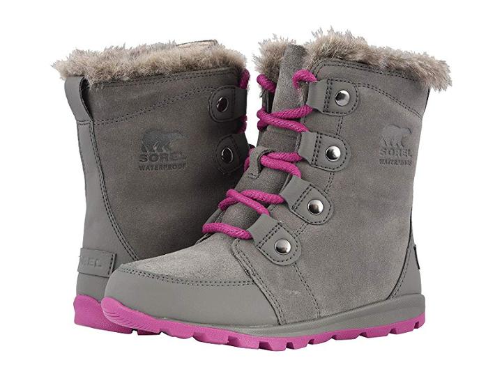 Sorel Kids Whitneytm Suede (little Kid/big Kid) (quarry/raspberry) Girls Shoes