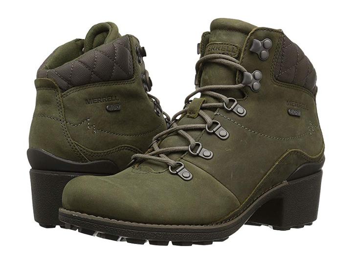 Merrell Chateau Mid Lace Waterproof (dusty Olive) Women's Waterproof Boots