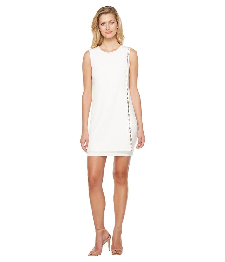 Jessica Simpson Sleeveless Front Drape Dress (ivory 1) Women's Dress