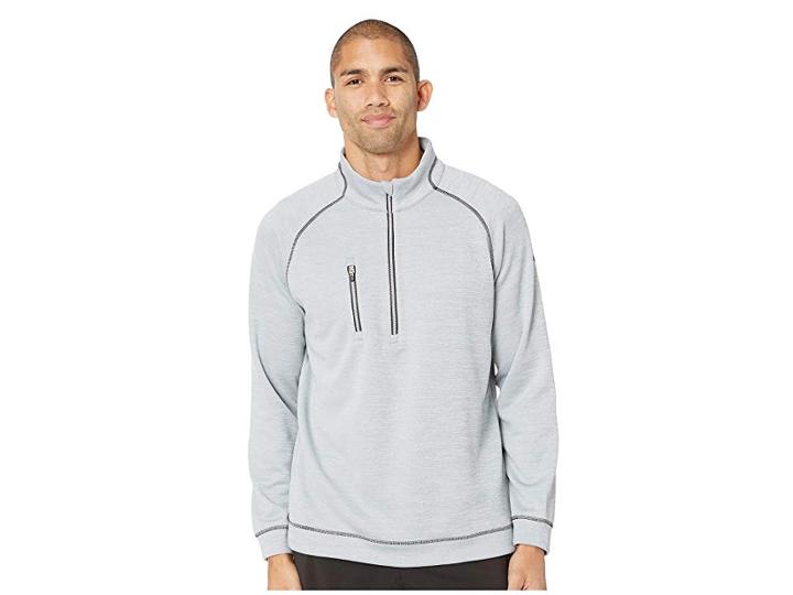 Puma Golf Pwrwarm Heather 1/4 Zip (quarry Heather/black) Men's Long Sleeve Pullover