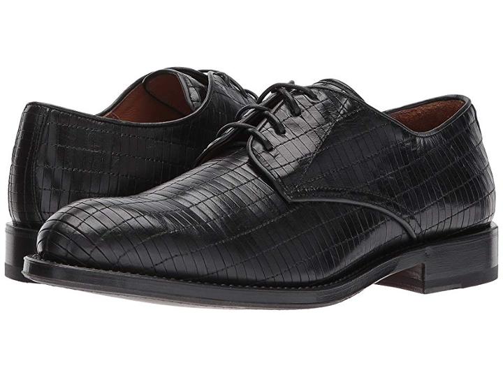 Aquatalia Vance (black Woven Leather) Men's Lace Up Casual Shoes