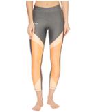 Under Armour Hg Armour Color Blocked Ankle Crop Pants (charcoal/london Orange) Women's Casual Pants