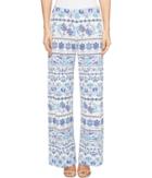 Nally & Millie Printed Blue Border Pants (multicolor) Women's Casual Pants