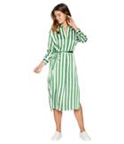 Juicy Couture Awning Stripe Satin Dress (green Tea Awning Stripe) Women's Dress