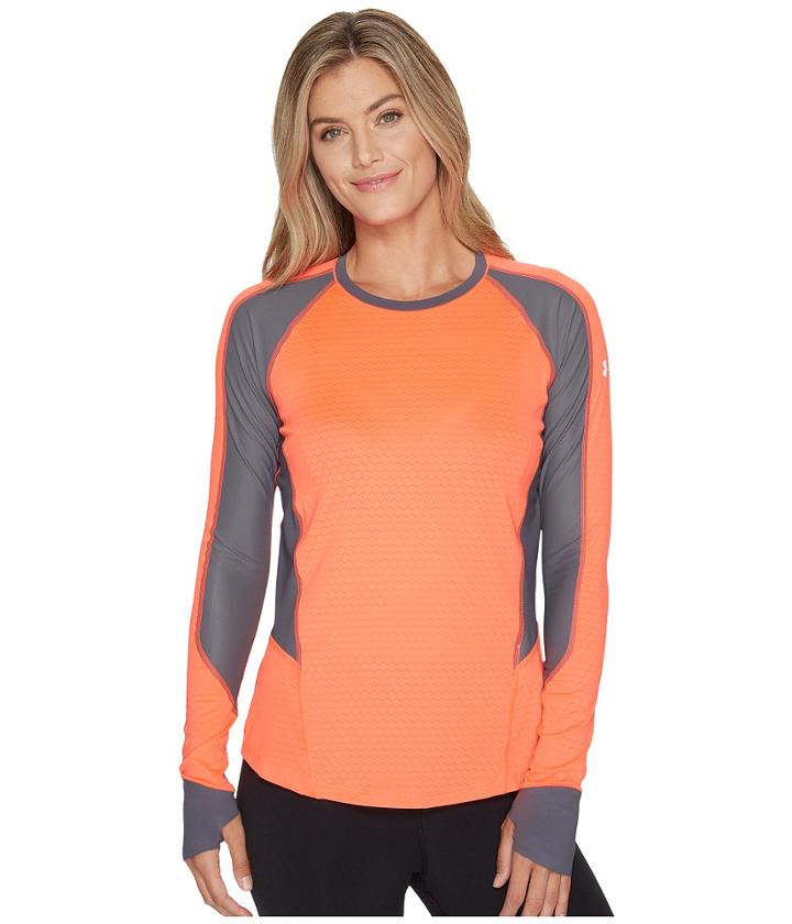 Under Armour Allseason Reactor Run Long Sleeve (marathon Red/rhino Gray/reflective) Women's Clothing