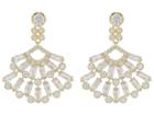 Nina Baguette Cluster Fan Drop Earrings (gold/white Cz) Earring