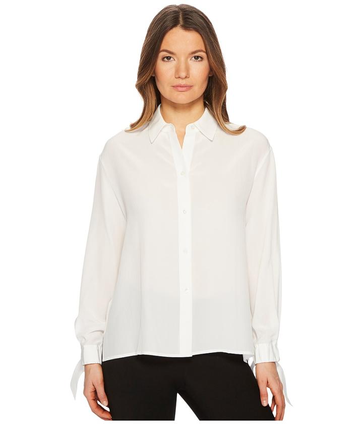 Vince Tie Sleeve Blouse (optic White) Women's Sleeveless