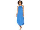 American Rose Mckenna High Neck Sandwashed Dress (snorkel Blue) Women's Dress