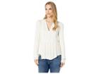 Lucky Brand Lace Mix Drop Needle Top (birch) Women's Long Sleeve Pullover