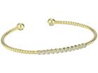 Shashi Bezel Textured Cuff (yellow Gold) Bracelet