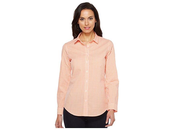 Pendleton Gingham Shirt (melon/white Gingham) Women's Clothing