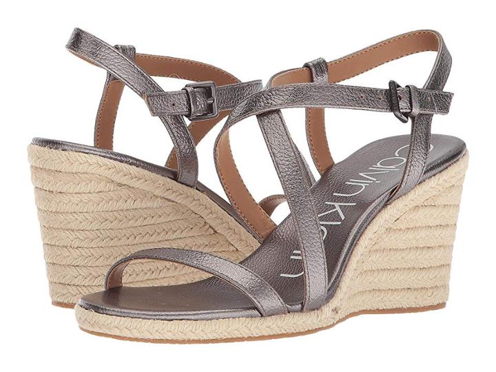 Calvin Klein Bellemine Espadrille Wedge (anthacite) Women's Wedge Shoes
