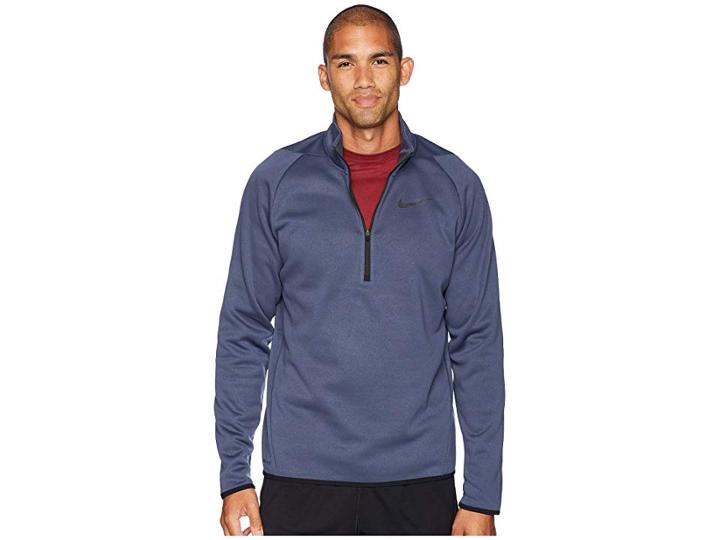 Nike Thermal Top Long Sleeve 1/4 Zip (thunder Blue/black) Men's Clothing