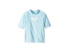 Roxy Kids Whole Hearted Short Sleeve Rashguard (toddler/little Kids/big Kids) (crystal Blue) Girl's Swimwear