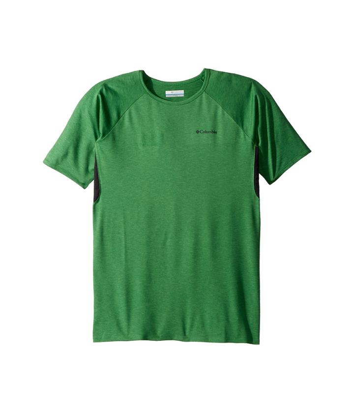 Columbia Kids Silver Ridge Ii Short Sleeve Tee (little Kids/big Kids) (fuse Green Heather/shark) Boy's Short Sleeve Pullover