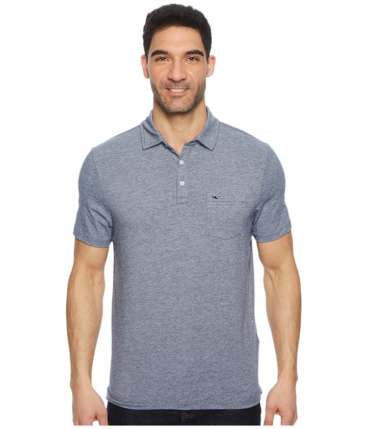 Vineyard Vines Solid Edgartown Performance Polo (deep Bay) Men's Clothing
