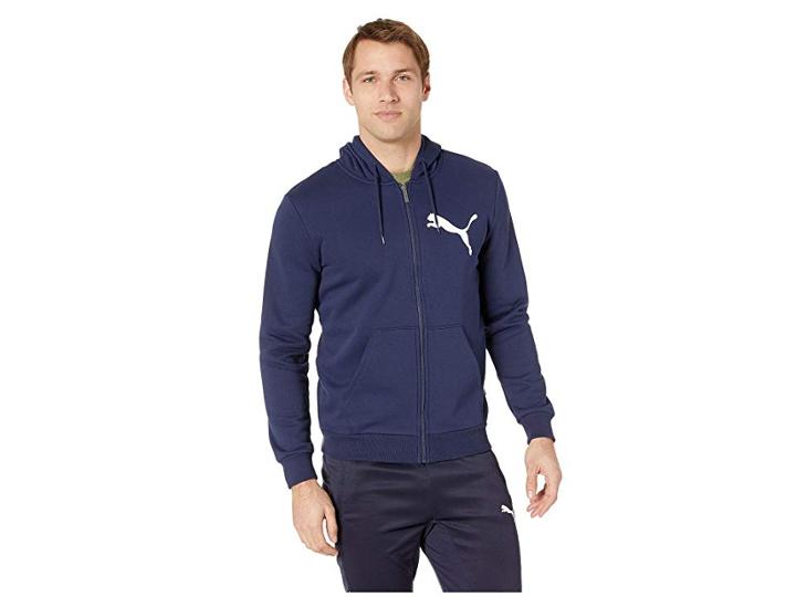 Puma Big Logo Full Zip Hoodie (peacoat) Men's Sweatshirt