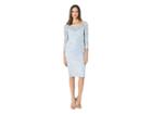 Marina Short Long Sleeve Side Pleat Dress (light Blue) Women's Dress