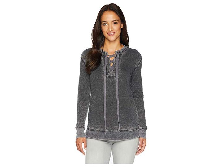 Allen Allen Lace-up Sweatshirt (black) Women's Sweatshirt