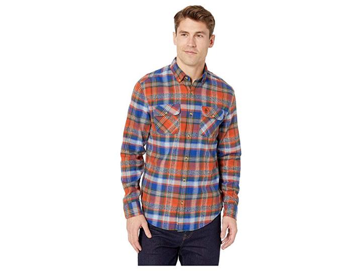 Original Penguin Long Sleeve Twisted Yarn Flannel (mazarine Blue) Men's Long Sleeve Button Up