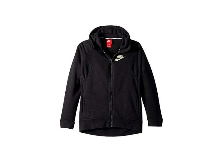 Nike Kids Sportswear Modern Full-zip Hoodie (little Kids/big Kids) (black) Girl's Sweatshirt