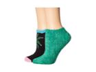 Hue Footsie Ankle Socks Gift Box Set 2-pair Pack (black/palm Tree) Women's Crew Cut Socks Shoes