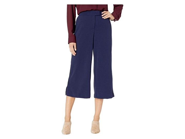 Michael Michael Kors Side Slit Hem Pants (true Navy) Women's Casual Pants