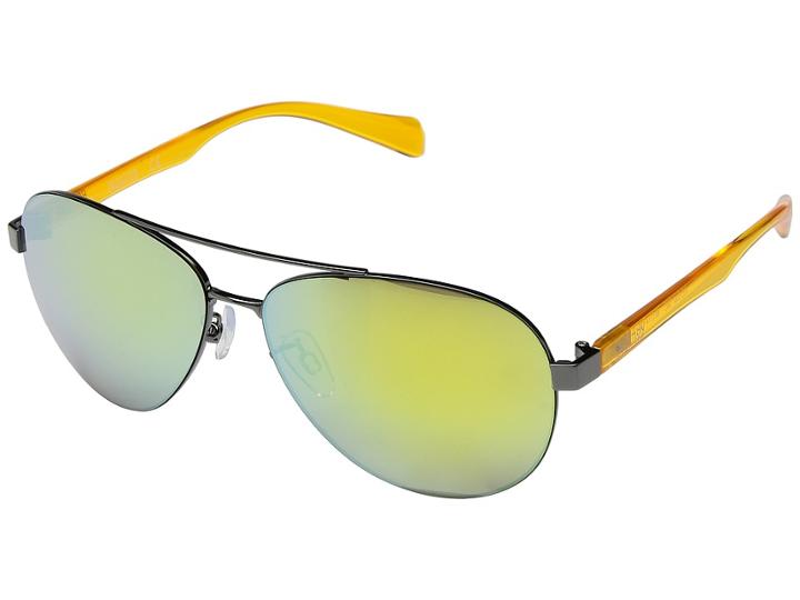 Kenneth Cole Reaction Kc1244 (shiny Gunmetal/smoke Mirror) Fashion Sunglasses