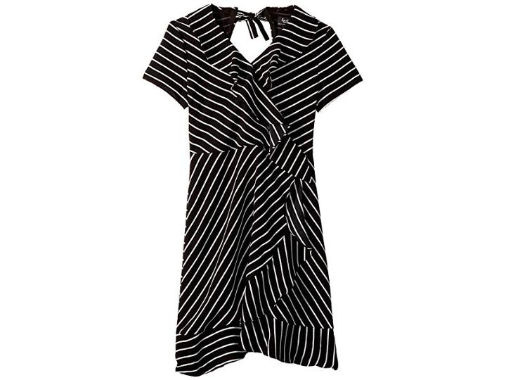 Bardot Junior Lola Open Back Dress (big Kids) (black/white Stripe) Girl's Dress