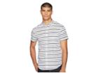 Original Penguin Short Sleeve Textured Lawn Based Striped Shirt (bright White) Men's Clothing