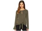Michael Stars Rylie Rayon Knotted Blouse (loden) Women's Blouse