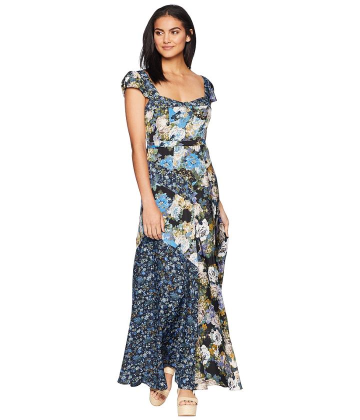Free People La Fluer Maxi Dress (dark Blue) Women's Dress