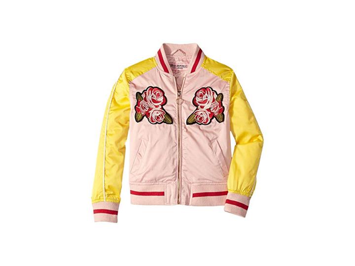 Urban Republic Kids Embroidered Sateen Bomber Jacket (little Kids/big Kids) (rose Smoke) Girl's Coat